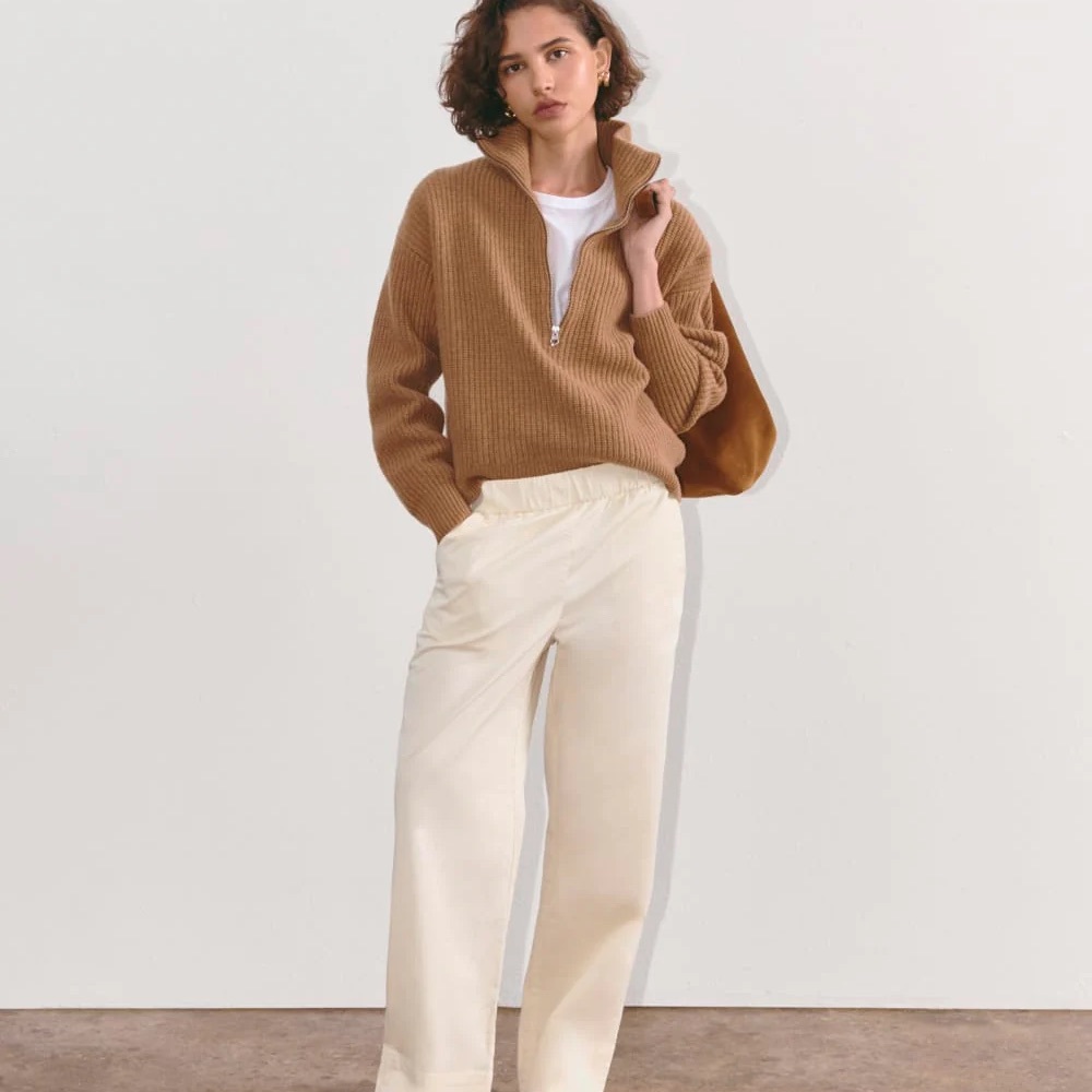 Everlane Cream Wide Leg Pants